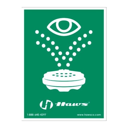 Haws Haws Universal Emergency Eyewash Sign, 8in x 10-3/4in SP175